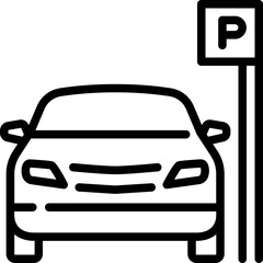 Parking icon. Outline design. For presentation, graphic design, mobile application.