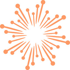Firework icon, happy new year orange firework design transparent
