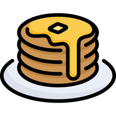 Pancake icon. Filled outline design. For presentation, graphic design, mobile application.