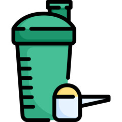 Protein shake icon. Filled outline design. For presentation, graphic design, mobile application.