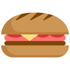 Sandwish icon. Flat design. For presentation, graphic design, mobile application.