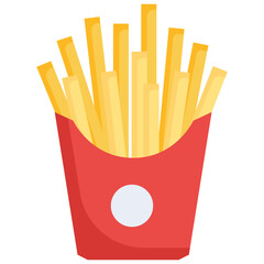 French fried icon. Flat design. For presentation, graphic design, mobile application.