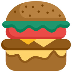 Burger icon. Flat design. For presentation, graphic design, mobile application.