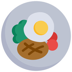Steak icon. Flat design. For presentation, graphic design, mobile application.