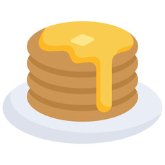 Pancake icon. Flat design. For presentation, graphic design, mobile application.