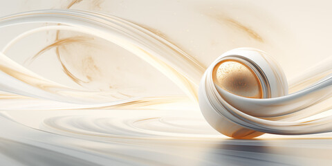 Delicate pearl golden abstract background, curved lines, modern art