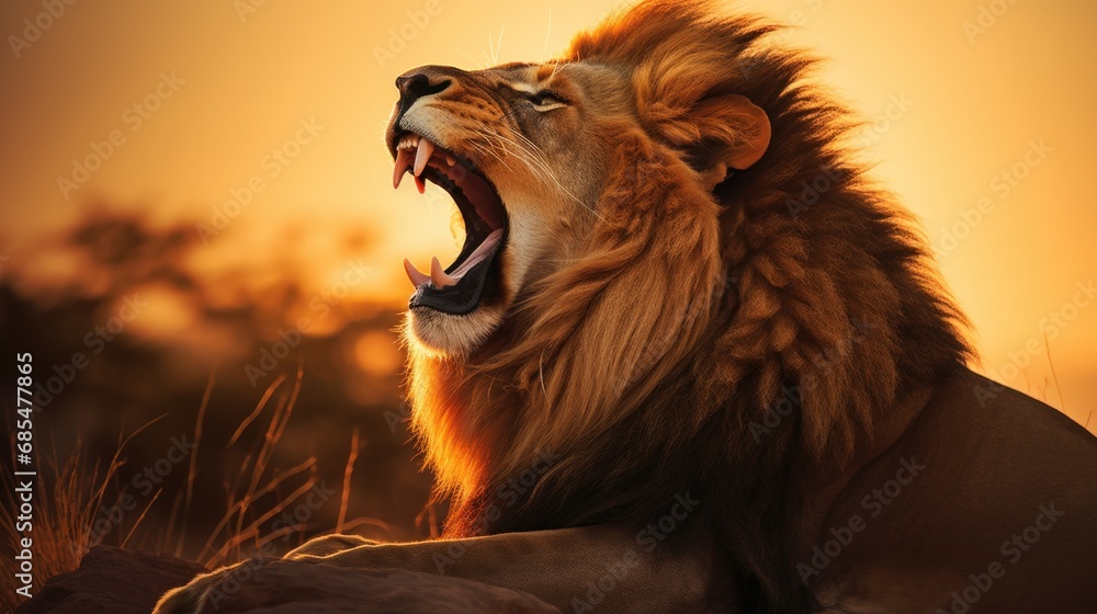 Aufkleber a close up of a lion with it's mouth open and it's mouth wide open with it's mouth wide open and it'