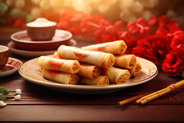 fresh croissant with strawberry jam sauce
baked potato
sliced radish kimchi on white background
