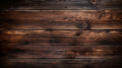 Dark old wooden table texture background top view. Generative AI.