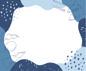 
beautiful, unique, vector blue and white snowy winter frame with fir trees and trees for internet banners and preparations for the holidays Christmas, New Year