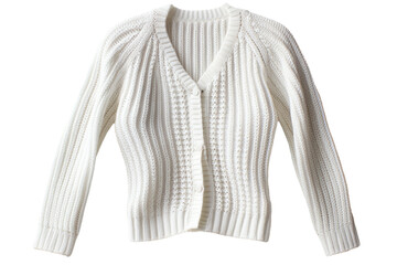 Style Advantage: The Power of a Metallic Ribbed Cardigan Isolated on Transparent Background