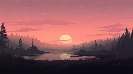 Create a minimalistic background using pixel art, focusing on simplicity and nostalgia