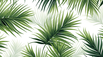 Generate a tropical palm leaf pattern PNG with a clean white background. 