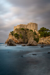 Fototapeta na wymiar Fortress in Dubrovnik, Croatia long exposure
