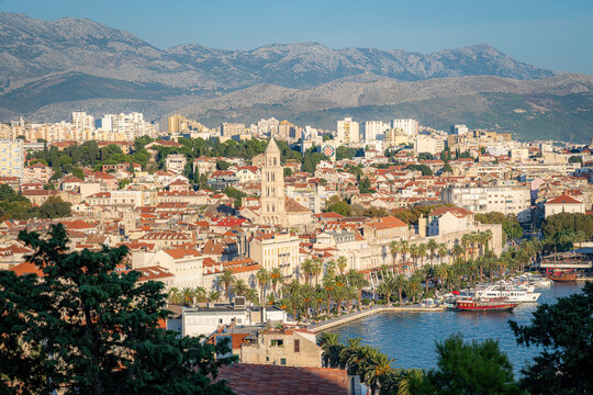 Split, Croatia late afternoon from Marjan Hill