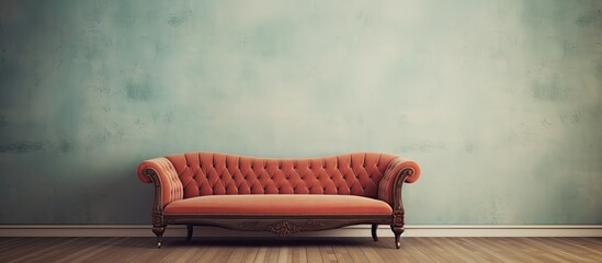 Vintage sofa in an empty room.