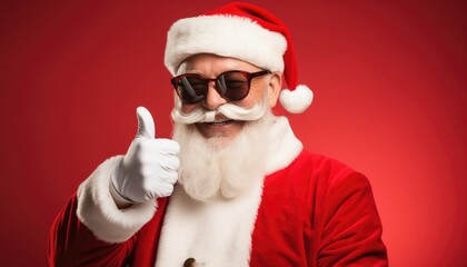 Fototapeta na wymiar Santa Claus wearing sunglass