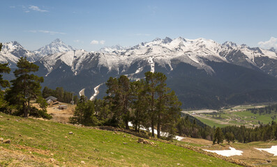 Panoramic view of the Caucasus mountains