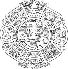 ethical, ancient Mayan, Aztec mask, with animal symbols, and scary decorations