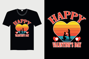 Happy Valentine's Day - Valentine's Day T-shirt Design, Vector Graphic, Vintage, Typography, T-shirt Vector