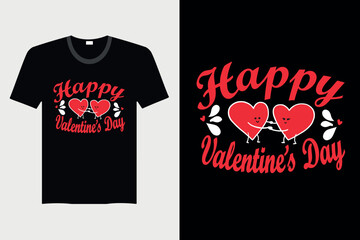 Happy Valentine's Day - Valentine's Day T-shirt Design, Vector Graphic, Vintage, Typography, T-shirt Vector