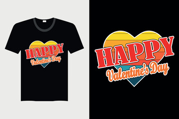 Happy Valentine's Day - Valentine's Day T-shirt Design, Vector Graphic, Vintage, Typography, T-shirt Vector