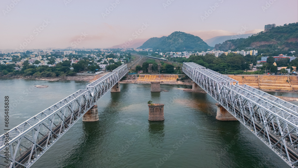 Wall mural Vijayawada train junction and station is one of the top 10 busiest train stations in India.