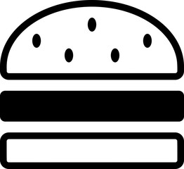 Black hamburger fast food icon PNG