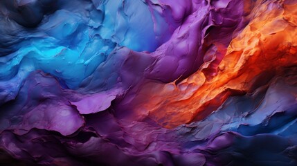 A vibrant, otherworldly cave painting of swirling purples and blues, depicting the beauty of nature...