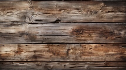 Obraz premium A rugged and weathered plank of wood, worn by the elements of the great outdoors, exudes a rustic charm and invites the imagination to wander