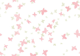 ピンクと緑の蝶の背景、壁紙（シームレス）