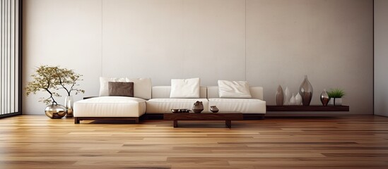 Wooden flooring in living area