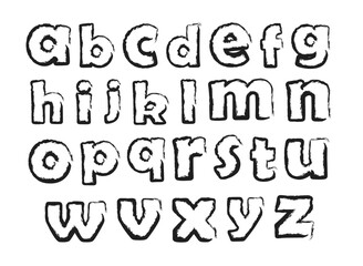 Grunge the alphabet letters. brush letters alphabet seamless pattern Dirty textured vector font. Hand-drawn typography font.