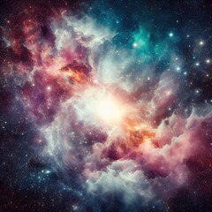 Naklejka premium gorgeous space and twinkling stars background image with nebula gas cloud