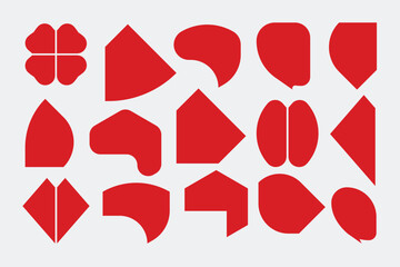 Geometric shapes black silhouette icons, abstract organic shapes, Vector set of minimalist design elements