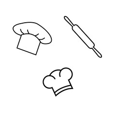 chef's hat and rolling pin