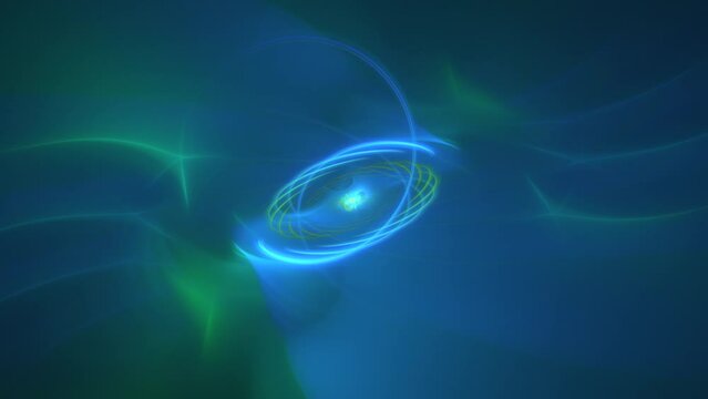 Fractal lambent beams combination revolving, transforming, deformating, forming abstract patterns. Semi transparent round fluids, swirls blinking. Mesmerizing shining background. 4K UHD 4096x2304