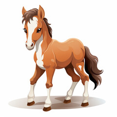 Ai Generated horse cartoon isolated on white