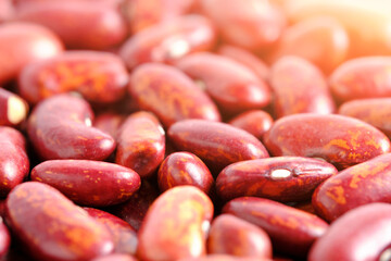 Background, red beans closeup on macro photos.