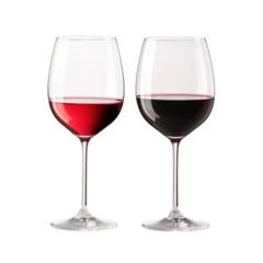 Fotobehang Two wine transparent glass on white background. Equally filled. © PNGstock