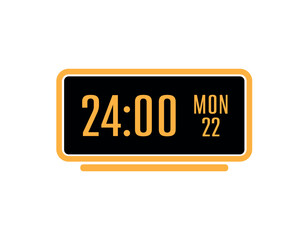 digital clock on white background	