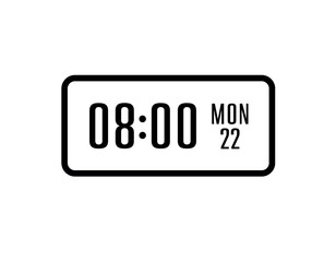 digital clock on white background	