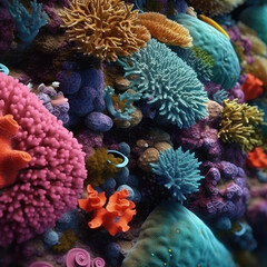 Ultra HD Vibrant Coral Reef Texture