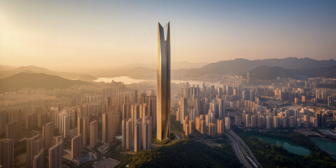 Bio architecture. Modern skyscraper
