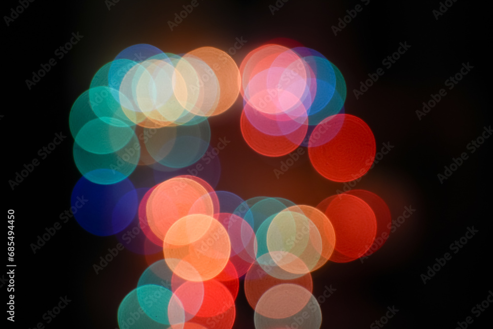 Poster bokeh of colorful illumination for abstract background.