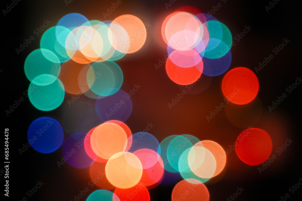 Poster bokeh of colorful illumination for abstract background.