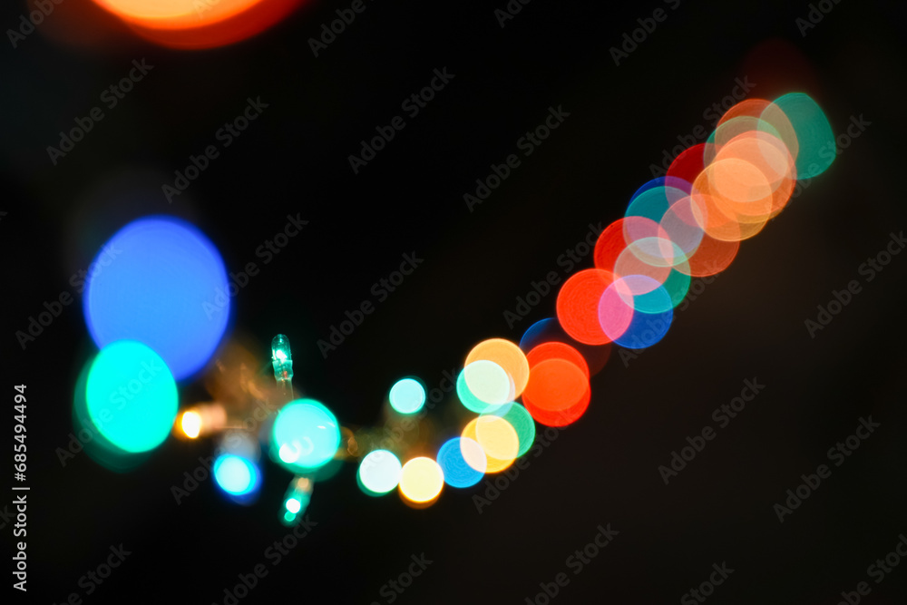 Aufkleber bokeh of colorful illumination for abstract background.