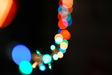 Bokeh of Colorful illumination for abstract background. 