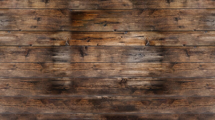 Dark brown rustic aged barn wood planks background. Generative AI.