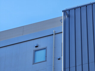 Minimal Building with Blue Sky Background.